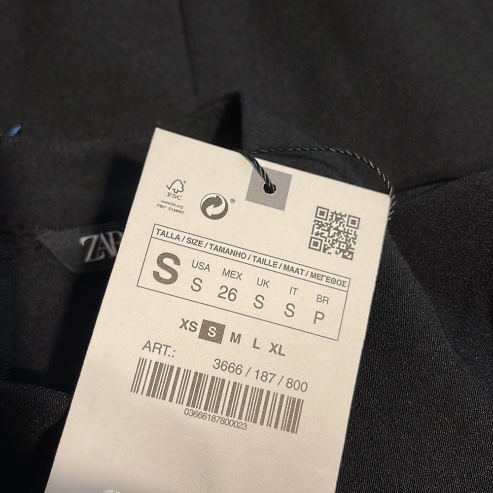 Zara NWT long puffed sleeve mini dress,sz.S - Picture 5 of 5